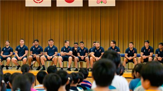 Los Pumas tuvieron una cálida bienvenida en Kumagaya
