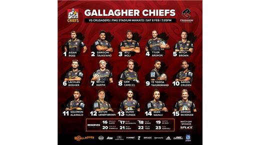 Chiefs y Crusaders se verán las caras en la segunda fecha del Super Rugby