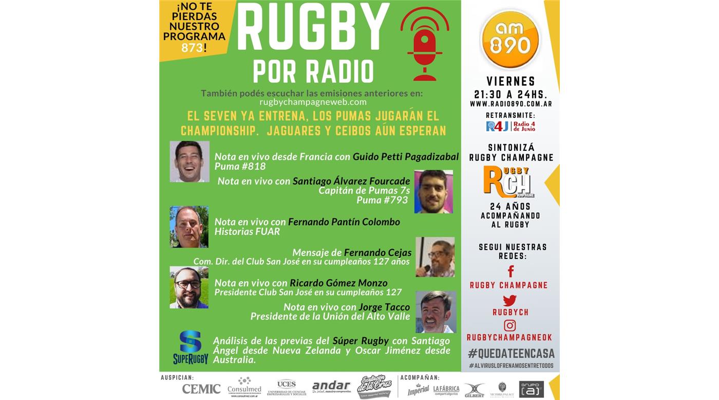 Reviví el programa 873 de Rugby Champagne Radio