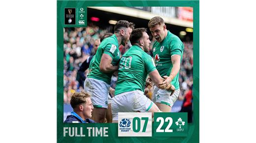 IRLANDA LE GANÓ A ESCOCIA POR 22 A 7 EN UN GRAN PARTIDO Y SE PERFILA PARA SER  EL CAMPEÓN DEL SEIS NACIONES