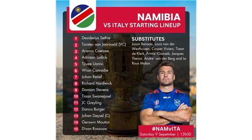 LAS FORMACIONES DE ITALIA V NAMIBIA