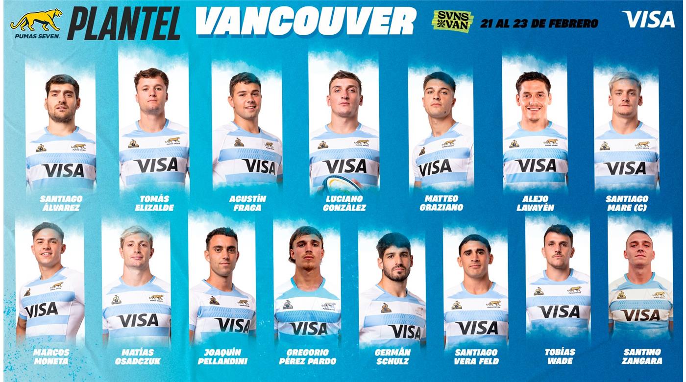 FUE DESIGNADO EL PLANTEL DE LOS PUMAS 7S QUE VIAJARÁN A VANCOUVER A REVALIDAR EL TÍTULO 