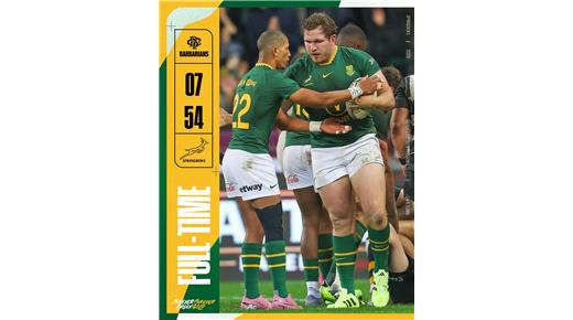 SUDÁFRICA Y UN ARRANQUE DE TEMPORADA ESTUPENDO. GOLEÓ A LOS BARBARIANS 