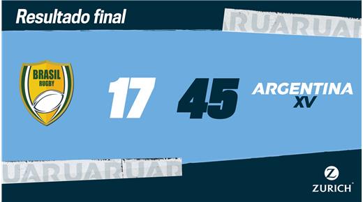 ARGENTINA XV VENCIÓ A BRASIL POR 45 A 17
