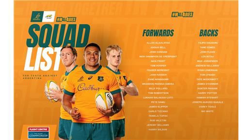 AUSTRALIA Y SU PLANTEL PARA JUGAR ANTE LOS PUMAS
