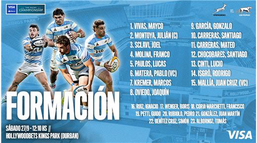 LOS PUMAS VAN POR LA HAZAÑA, EN LA CASA DEL CAMPEÓN DEL MUNDO, ANTE SUDÁFRICA