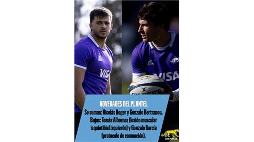 GONZALO GARCÍA Y TOMÁS ALBORNOZ SON BAJAS PARA LA REVANCHA ANTE SUDÁFRICA