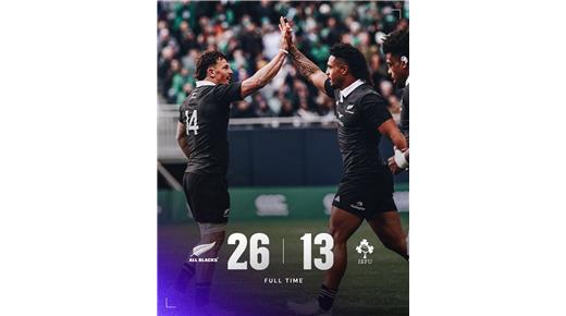 NUEVA ZELANDA CON UN GRAN CIERRE EN EL SEGUNDO TIEMPO LO DIO VUELTA, Y SE QUEDÓ CON LA VICTORIA ANTE IRLANDA