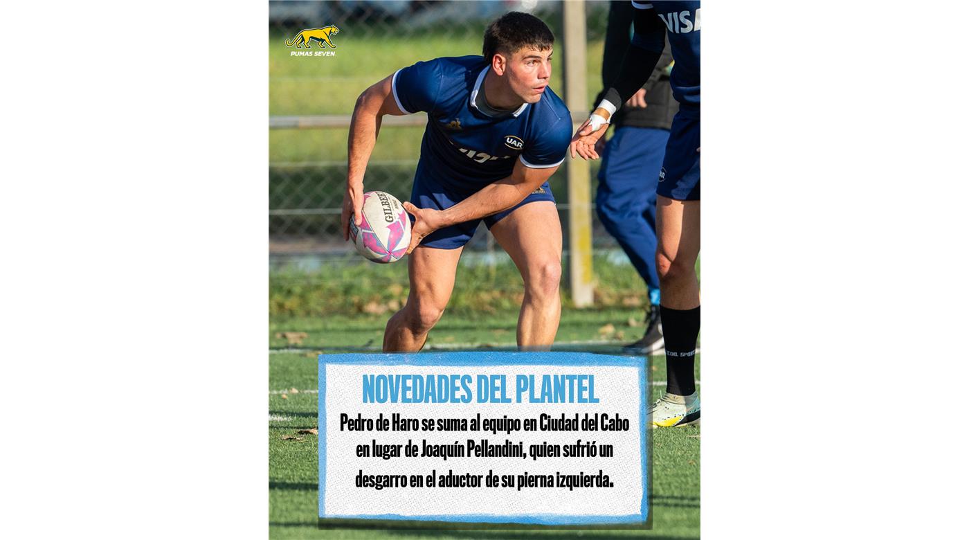 UN CAMBIO OBLIGADO POR LESIÓN EN LOS PUMAS SEVEN PARA EL CIRCUITO DE CIUDAD DEL CABO