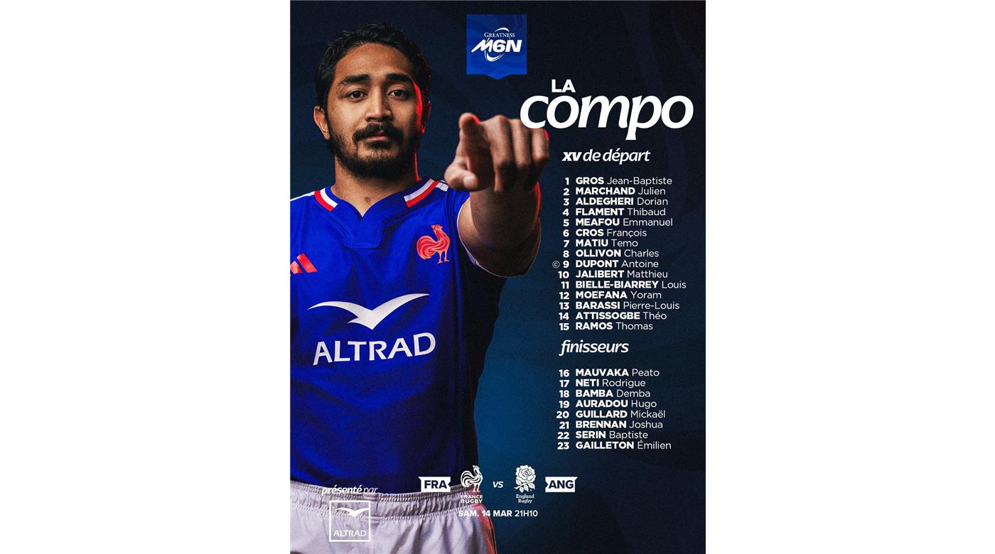 FRANCIA BUSCARÁ UN TRIUNFO ANTE INGLATERRA, EN BUSCA DE SER EL CAMPEÓN DEL SEIS NACIONES