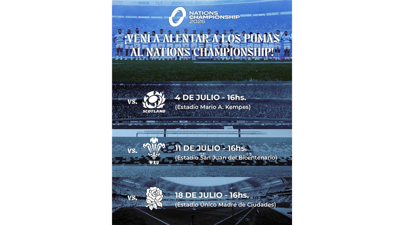 ARRANCÓ LA PREVENTA PARA VER A LOS PUMAS EN EL NATIONS CHAMPIONSHIP EN EL MES DE JULIO