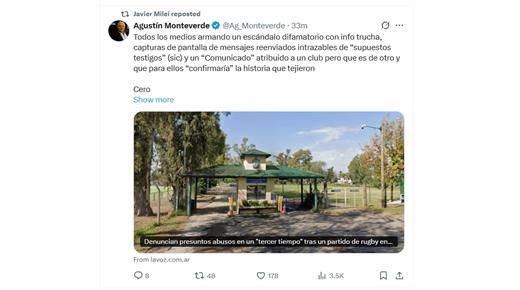 LAS REDES SOCIALES, EL RUGBY, LAS NOTICIAS SIN CHEQUEAR O MALINTENCIONADAS Y HASTA JAVIER MILEI RETUITEANDO SOBRE EL MAL DEL PERIODISMO MODERNO.