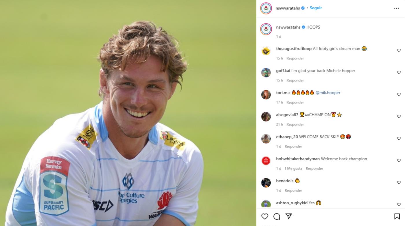 MICHAEL HOOPER ESTÁ DE REGRESO EN WARATAHS