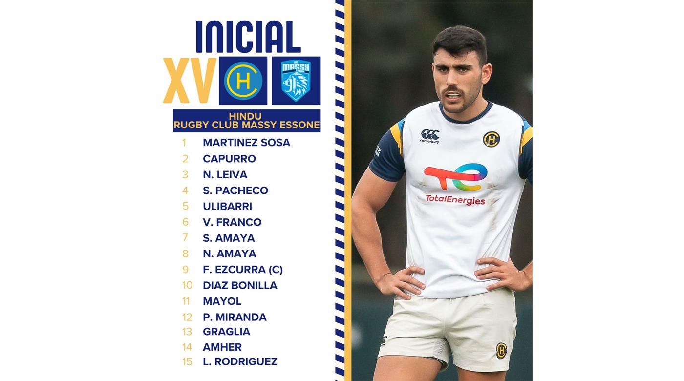 HINDÚ SUPERÓ A RUGBY CLUB MASSY ESSONE EN SU SEGUNDO PARTIDO DE LA GIRA POR EUROPA