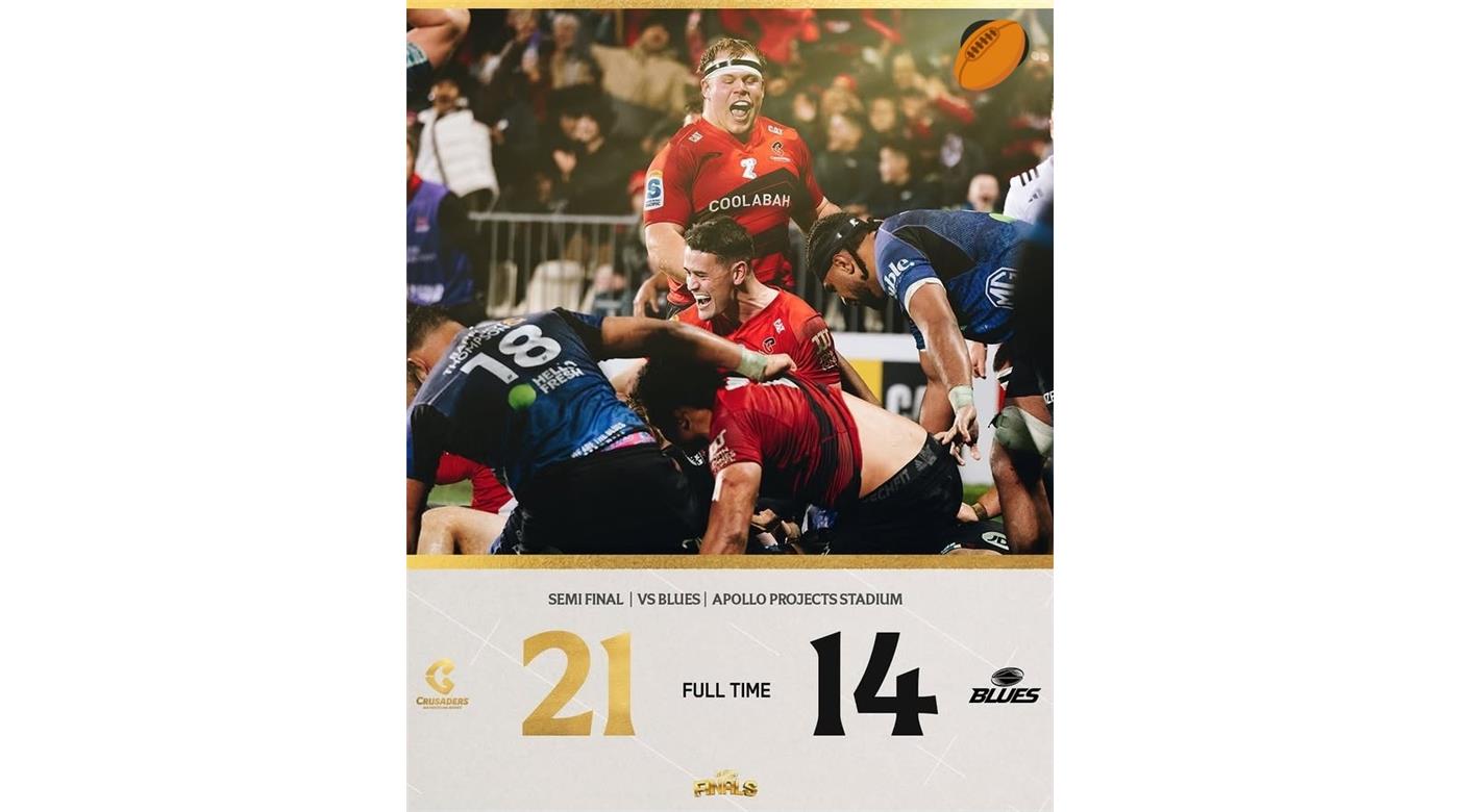 CRUSADERS DERROTÓ A BLUES Y SE CLASIFICÓ A LA FINAL DEL SÚPER RUGBY PACÍFIC