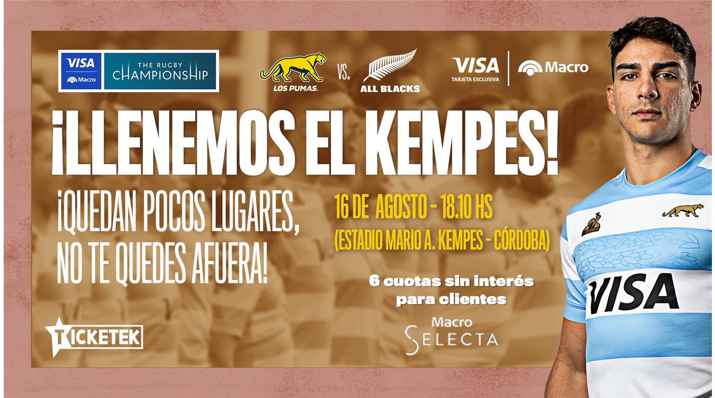 CON EL BANCO MACRO EN SEIS CUOTAS PODÉS CONSEGUIR TU ENTRADA PARA VER EL CHAMPIONSHIP EN LA CIUDAD DE CÓRDOBA