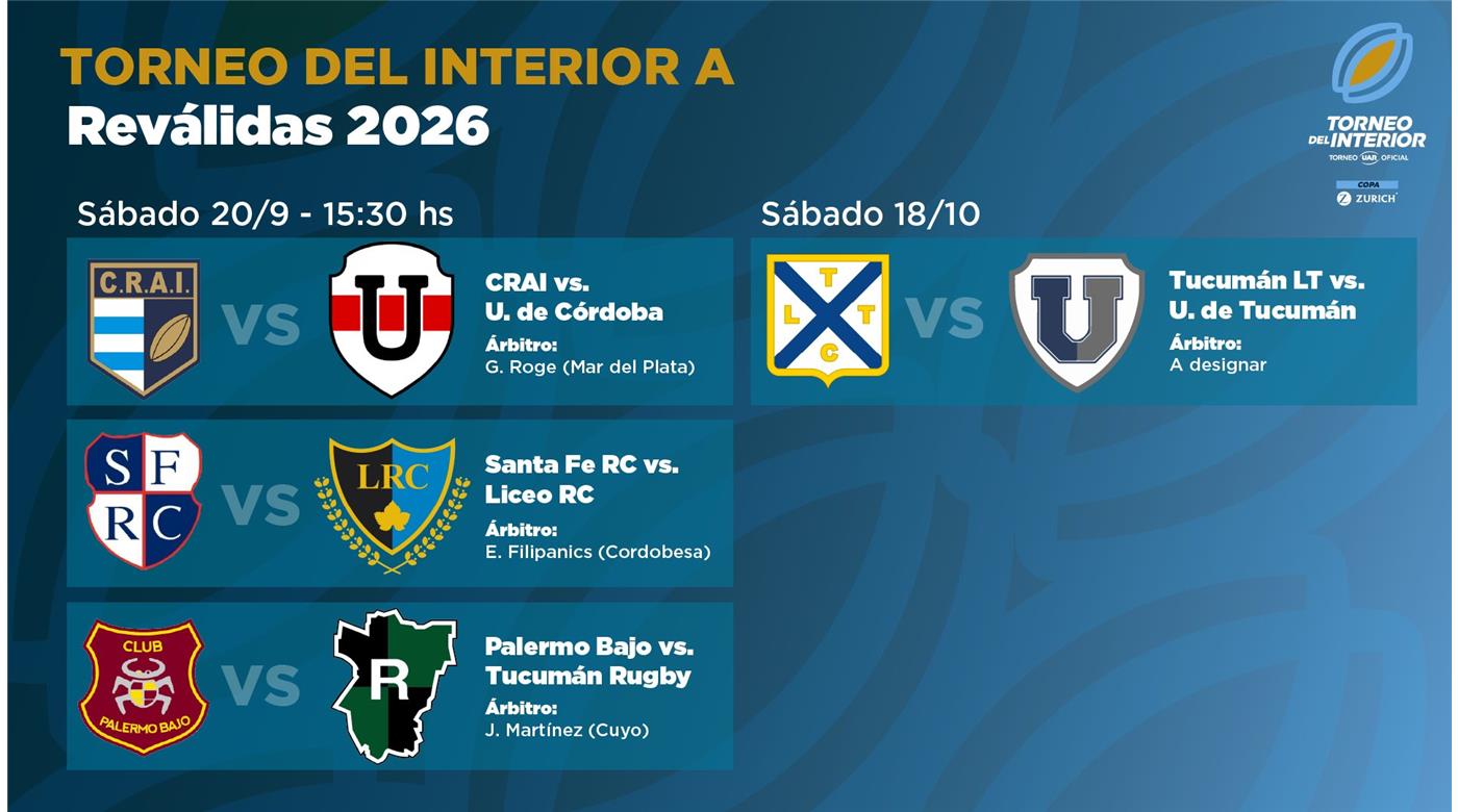 EL TORNEO DEL INTERIOR Y LAS REVÁLIDAS ENTRAN EN LA ETAPA DE DEFINICIONES