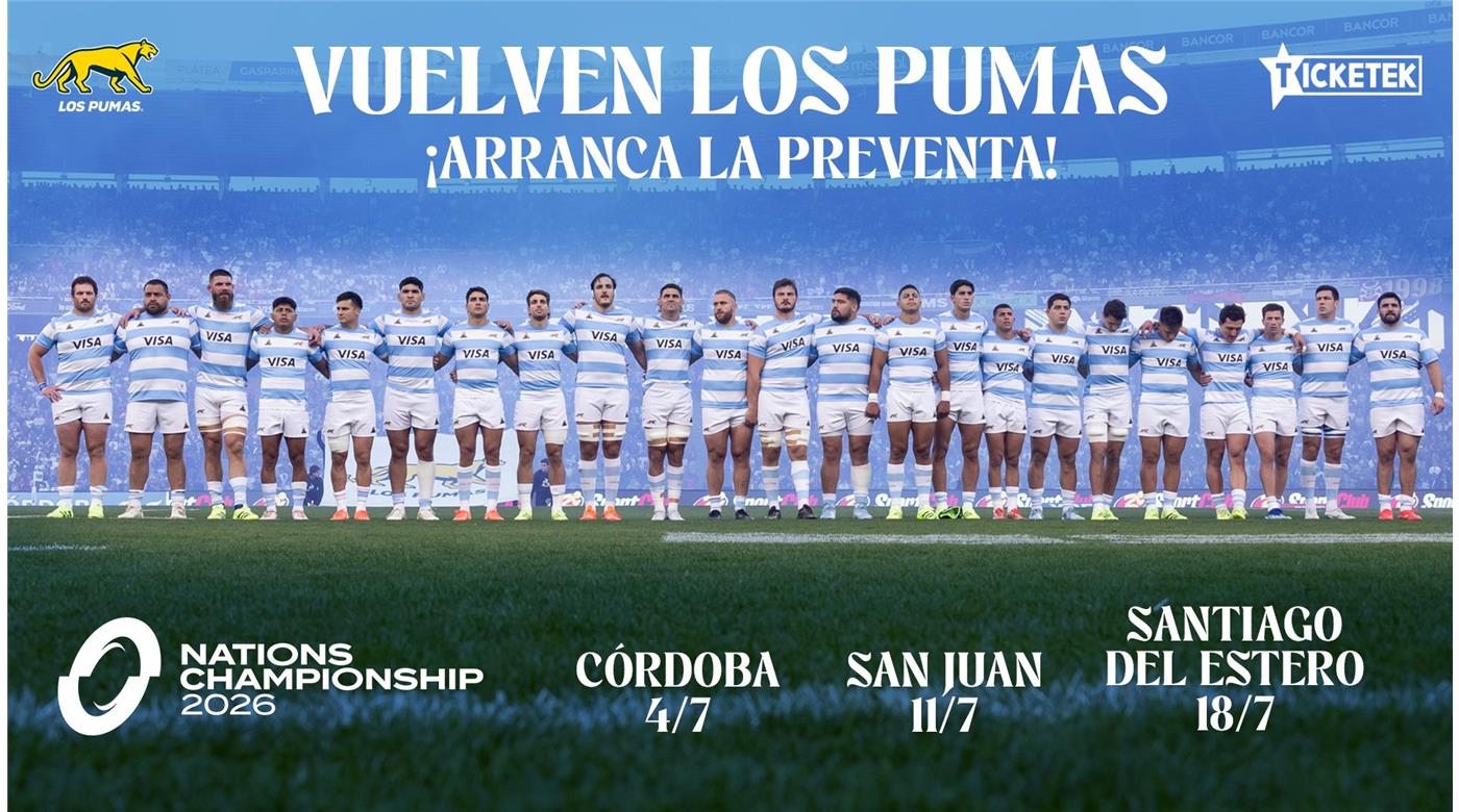 ARRANCÓ LA PREVENTA PARA VER A LOS PUMAS EN EL NATIONS CHAMPIONSHIP EN EL MES DE JULIO